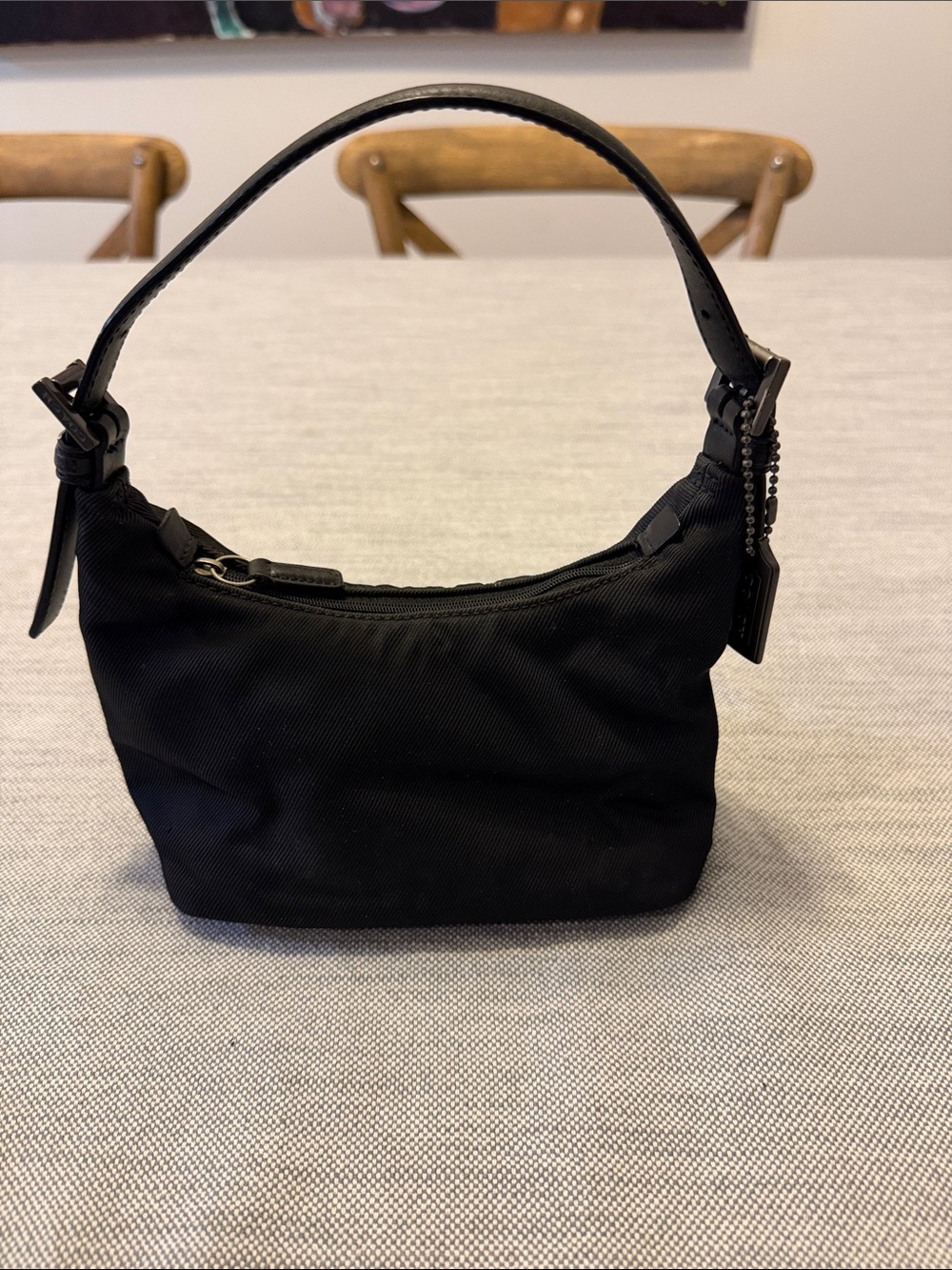 Coach Black Nylon Small Bag with Top Handle
